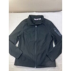 FREE TECH Black Full Zip Jacket Women LG 12-14 Polyester Outerwear FTOL45310